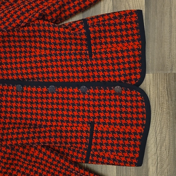 Alfred Dunner Blazer Woman's Size 10 Houndstooth Red and Black - Picture 3 of 12